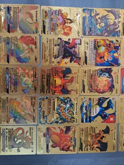 Lot Of 50 Gold Foil Pokemon Cards Pikachu Charizard Mewtwo Mew (Not TCG Legal) - Image 3