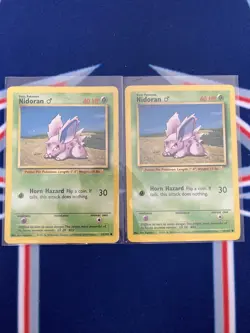 (5) Card Pokemon Base Set Lot Nidoran Nidorino Nidoking READ DESCRIPTION !!!! - Image 2