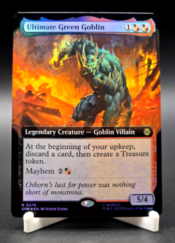 Ultimate Green Goblin MTG Marvel's Spider-Man Rare Foil Ext Art #276 NM+ - Image 1