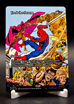Feed The Swarm Magic The Gathering Spider-Man Mythic Rare Borderless #16 Sorcery - Image 1