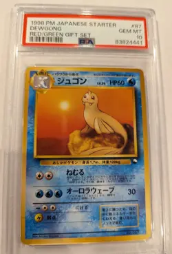 RARE PSA 10 1998 POKEMON JAPANESE STARTER RED/GREEN GIFT SET #87 DEWGONG - Image 1