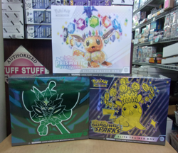 POKEMON SURGING SPARKS & OBSIDIAN FLAMES ETB + BLACK WHITE VICTINI BOX LOT - Image 1