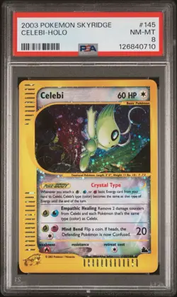 NEW CERT Pokemon Celebi Skyridge Crystal Holo 145/144 PSA 8 - Image 1