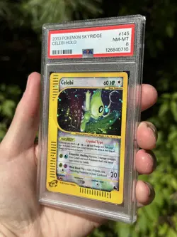 NEW CERT Pokemon Celebi Skyridge Crystal Holo 145/144 PSA 8 - Image 3