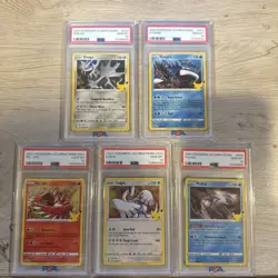 Pokemon TCG 2021 Celebrations PSA 10s Lugia, Ho-Oh, Dialga, Palkia, and Kyogre - Image 1