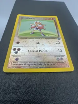 Pokemon Hitmonchan Winner #2 LP Best Of Game Reverse Holo Vintage WOTC - Image 3