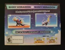 Pokemon Scarlet And Violet Serial Codes Shiny Koraidon or Miraidon UNSCRATCHED! - Image 1