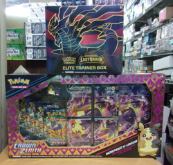 POKEMON CROWN ZENITH MORPEKO V-UNION BOX + LOST ORIGIN ELITE TRAINER BOX LOT - Image 1