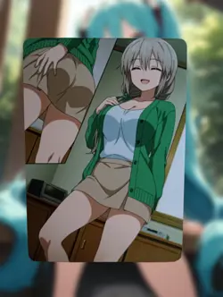 Tsuki Uzaki Uzaki-chan Wants to Hang Out! Anime Waifu Sexy Lewd Hentai Card - Image 1