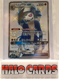 PACK FRESH Lycanroc GX SV66 Hidden Fates Holo Ultra Rare Pokemon Card 2019 HF - Image 1