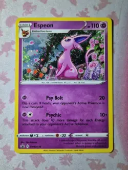 Pokemon Card Espeon SWSH174 SWSH Black Star Cosmos Holo Promo HD Swirl - Image 2