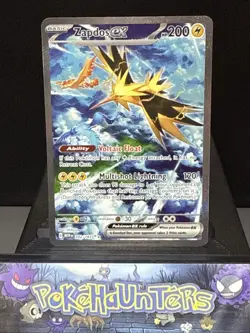 Pokemon Card Zapdos EX 202/165 Scarlet 151 Special Illustration Rare LP - Image 1
