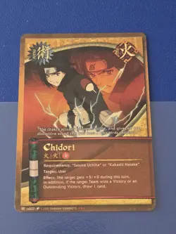 Naruto CCG Gold Foil Super Rare Chidori Card #us022, Mint Condition - Image 2