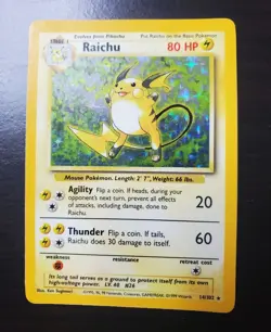 Raichu 014/102 Base Set Holo WOTC Vintage Pokemon Card 1999 Near Mint NM - Image 3