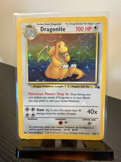 Dragonite 4/62 Fossil Unlimited Holo Rare Pokemon TCG - Image 1
