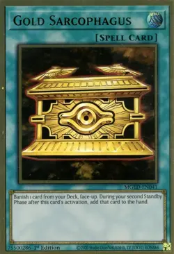 MGED-EN041 Gold Sarcophagus Premium Gold Rare UNL Edition NM YuGiOh TCG - Image 1