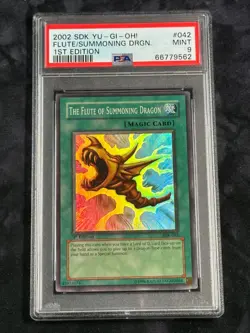PSA 9 MINT The Flute of Summoning Dragon SDK-042 Super Rare 1st Edition Yugioh - Image 1