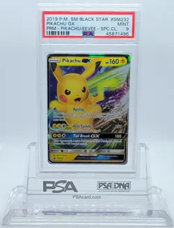 POKEMON BLACK STAR PROMO PIKACHU GX #SM232 HOLO FOIL CARD PSA 9 MINT #45871496 - Image 1