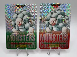 Pokemon Card Golem Bandai Carddass No.076 Red & Green Holo Prism Japanese - Image 1