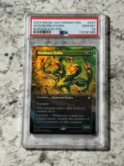 Mossborn Hydra Borderless Foil (337) PSA 10 GEM MINT (MTG Foundations 2024) - Image 1