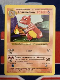 Pokemon Base Set Shadowless Charmander & Charmeleon, Unlimited Charizard Holo - Image 4