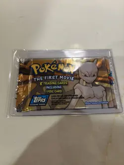 1999 Pokemon The First Movie Topps Booster Pack Mewtwo Art - Sealed Vintage - Image 5