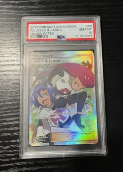 Pokemon TCG Jessie & James Full Art # 68/68 2019 Sun & Moon Hidden Fates PSA 10 - Image 1