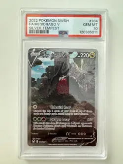 PSA 10 Regidrago V #184 Full Art 2022 Pokemon Sword & Shield Silver Tempest - Image 1