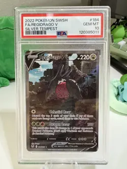 PSA 10 Regidrago V #184 Full Art 2022 Pokemon Sword & Shield Silver Tempest - Image 3
