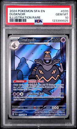 2024 Pokemon Sfa EN-Shrouded Fable Dusknoir #070 Illustration Rare PSA 10 - Image 1