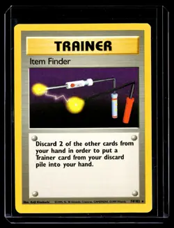 1999 TCG Pokemon Trainer Item Finder 74/102 Original Non Holo Rare Base Set - Image 1