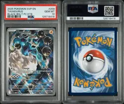 2025 POKEMON SVP EN-SV BLACK STAR PROMO #209 THUNDURUS BLACK BOLT PC ETB PSA 10 - Image 3