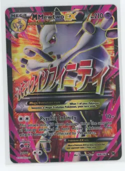 Pokemon Mewtwo EX TCG Full Art Ultra Rare Holo Card 160/162 XY (VERY DAMAGED) - Image 1