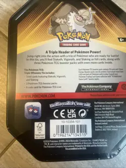 Pokemon Pokemon Trading Cards Slaking TIN TCG Booster Packs Slake Box Card Game - Image 5