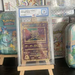 PG poke grade 7 Ancient Mew Holo - 2000 Movie Promo Pokemon TCG Card - Image 1