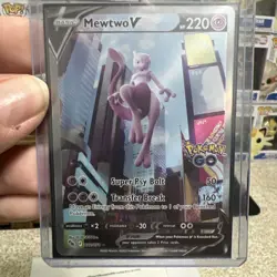 Pokemon Mewtwo V Holo Rare Card Super Psy Bolt Transfer Break Pokemon Go - Image 1