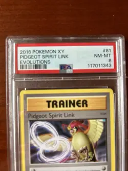 Pokemon TCG PSA 8 2016 XY Evolutions Pidgeot Spirit Link Trainer Card Set 81/108 - Image 2