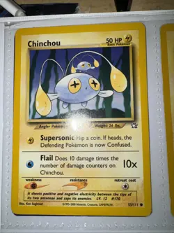 Pokemon TCG Chinchou Neo Genesis 55 Unlimited Common Card - Image 1