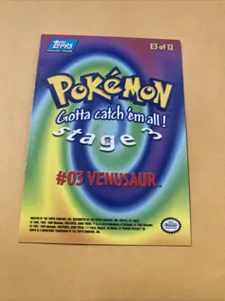 Venusaur #03 E3 of 12 Topps Pokemon Trading Card - Image 3