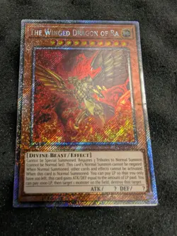 YuGiOh The Winged Dragon of Ra RA03-EN137 Plat Secret Rare Card (print DMG) - Image 1