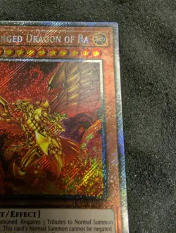 YuGiOh The Winged Dragon of Ra RA03-EN137 Plat Secret Rare Card (print DMG) - Image 2