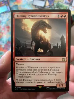 Flaming Tyrannosaurus 0085 Non Foil Rare Doctor Who Commander MTG Near Mint - Image 1