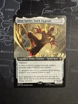 Iron Spider, Stark Upgrade EXTENDED #279 NM/M MTG Spiderman Magic Card - Image 1