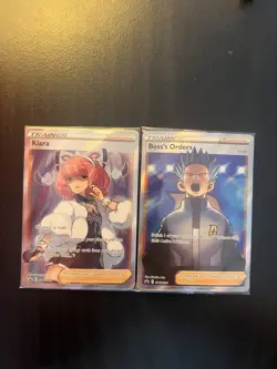 Pokemon SEALED Boss's Orders Cyrus SWSH251 + Klara SWSH302 Promo Full Art - Image 2