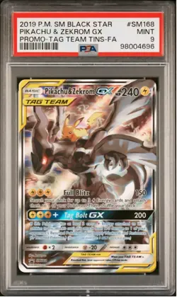 2019 PIKACHU & ZEKROM GX POKEMON SM BLACK STAR PROMO PROMO-TAG TEAM TINS-FA PSA - Image 1