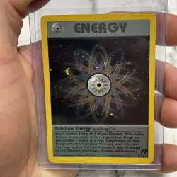 Rainbow Energy 17/82 Team Rocket Holo Special Energy Pokemon TCG LP WOTC - SWIRL - Image 1