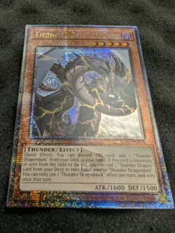 YuGiOh Thunder Dragondark RA03-EN018 Quarter Century Secret Rare 1st Edition NM - Image 1