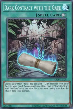 Yugioh Asian-English Dark Contract with the Gate CR09-AE026 Super Rare - Image 1