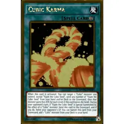 MVP1-ENG41 Cubic Karma Gold Rare Unlimited Edition Near Mint YuGiOh TCG - Image 1