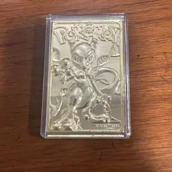 Vintage 23K Pokemon Mewtwo Gold Plated Trading Card Pokeball Limited Edition! - Image 4